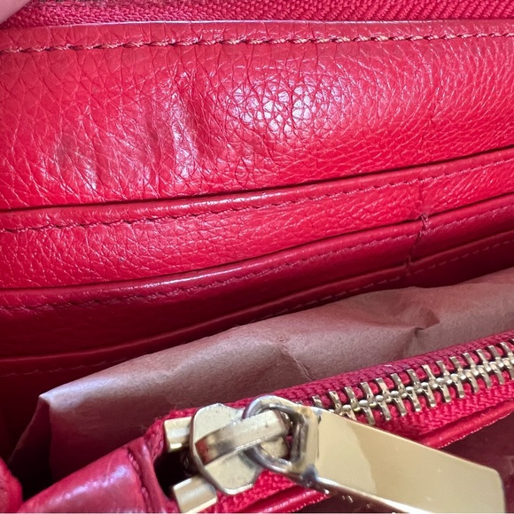 Tory Burch Amanda Red Leather Zip Continental Wallet $275 - Picture 12 of 12